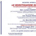 2012-05-10 INVESTIGAZIONI SCIENTIFICHE relatore Gen. GAROFANO