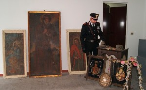 Le opere d'arte recuperate dai Carabinieri